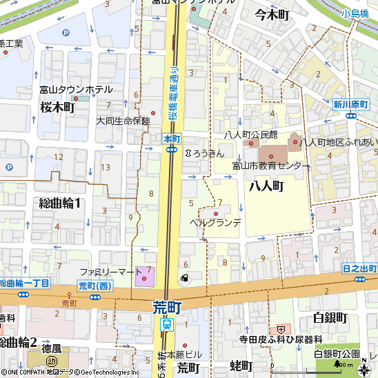 富山支店（富山南支店内）付近の地図